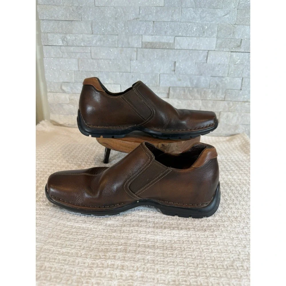 Men's Cole Haan Zeno Brown Leather Slip On Split Toe Loafers Size 8.5M